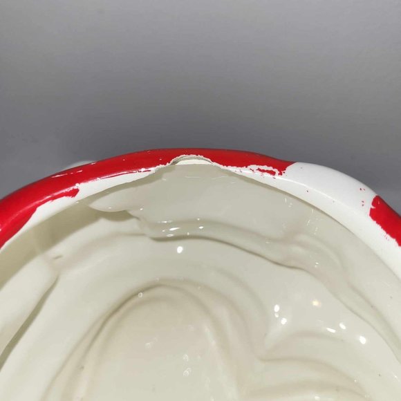 RARE Enesco Santa Cookie Jar 1980s | Glazed Porcelain | Hand-Painted | 10" Tall - Picture 10 of 14